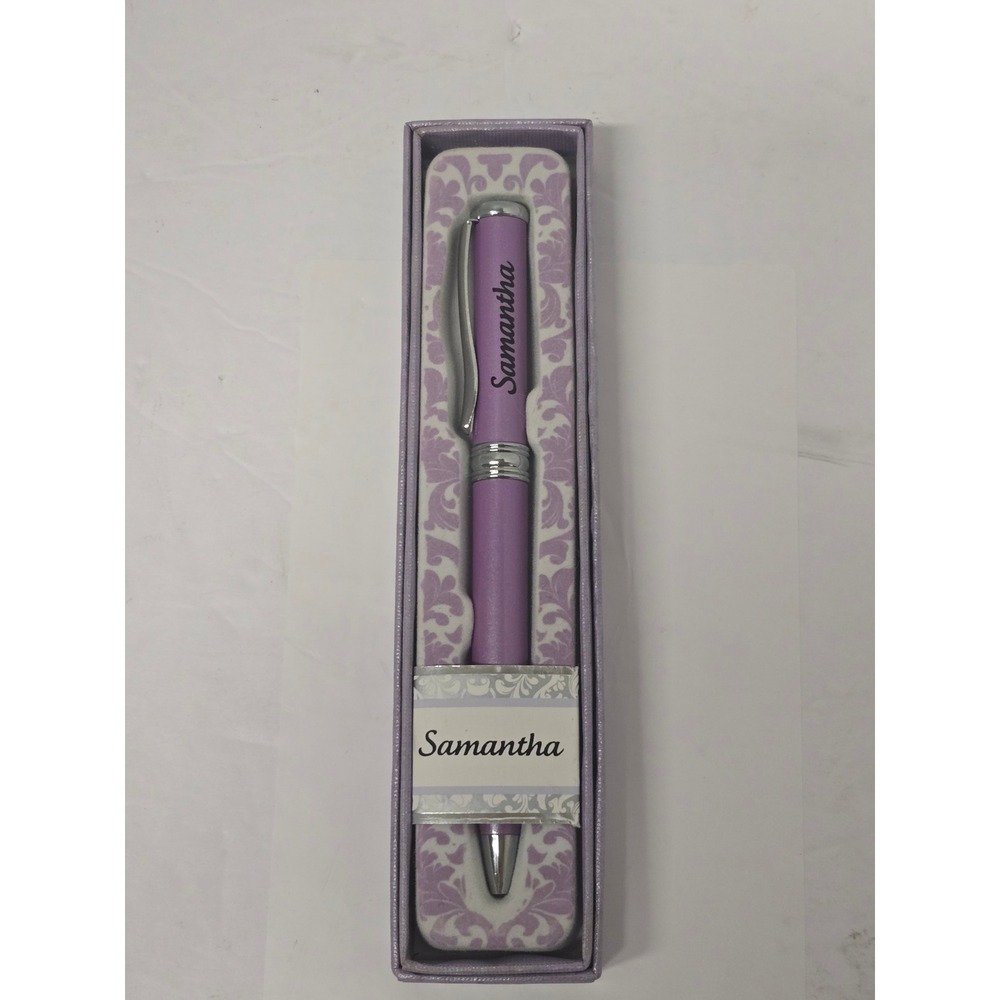 Samantha Personalized Lavender Ballpoint Penw/Matching Gift Box Stocking Stuffer